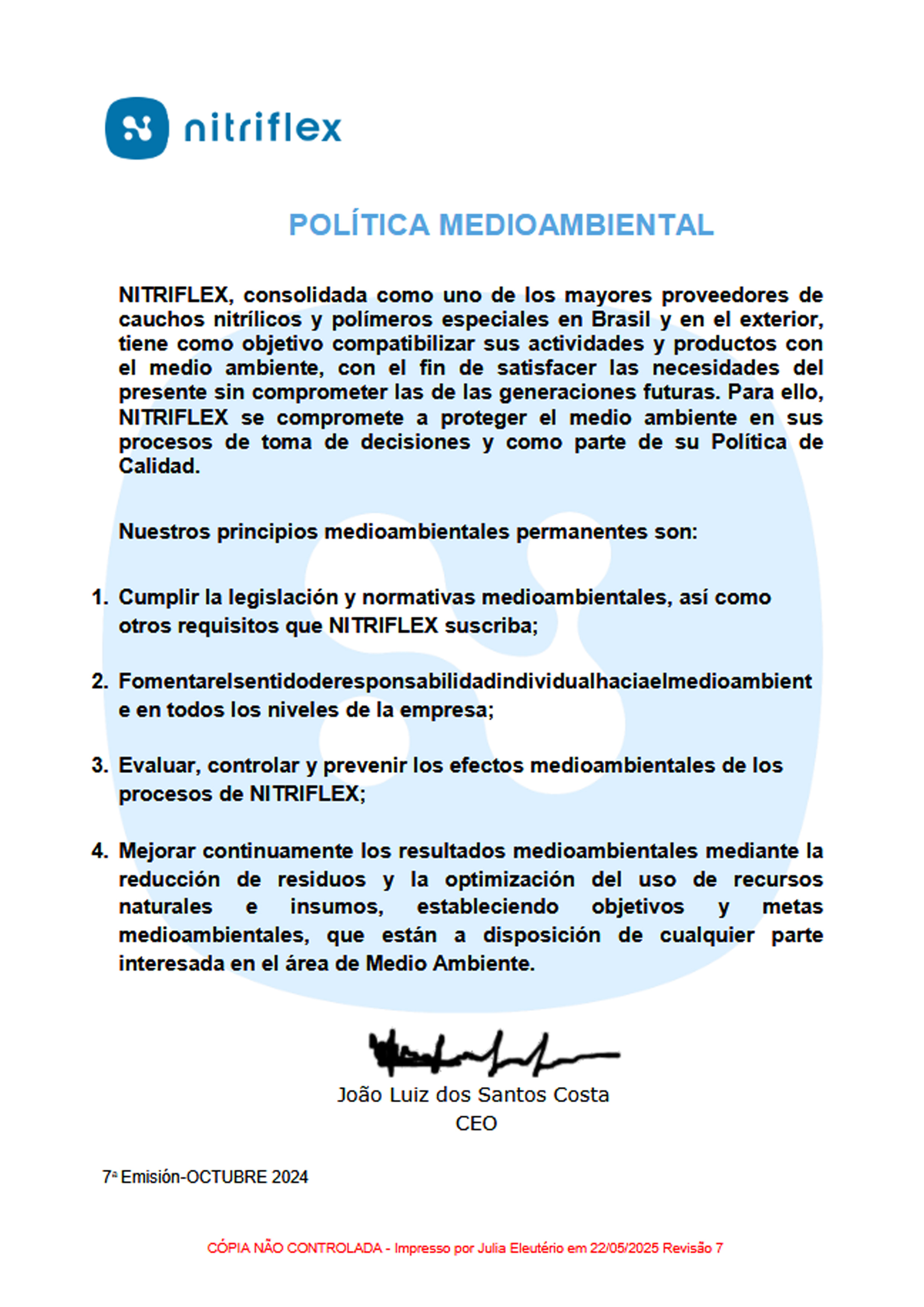 Política Ambiental em Espanhol